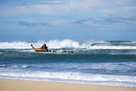 The last piece of the Sygna wreck disappeared beneath the waves in June 2016 Picture: theherald.com.au