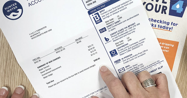 Hunter Water invoice