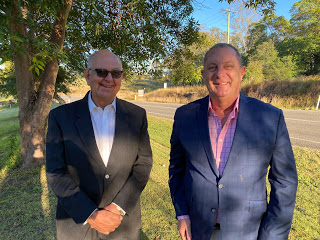Dungog Mayor, John Connors with Upper Hunter MP, Michael Johnsen,
 for the Fixing Country Roads Announcement