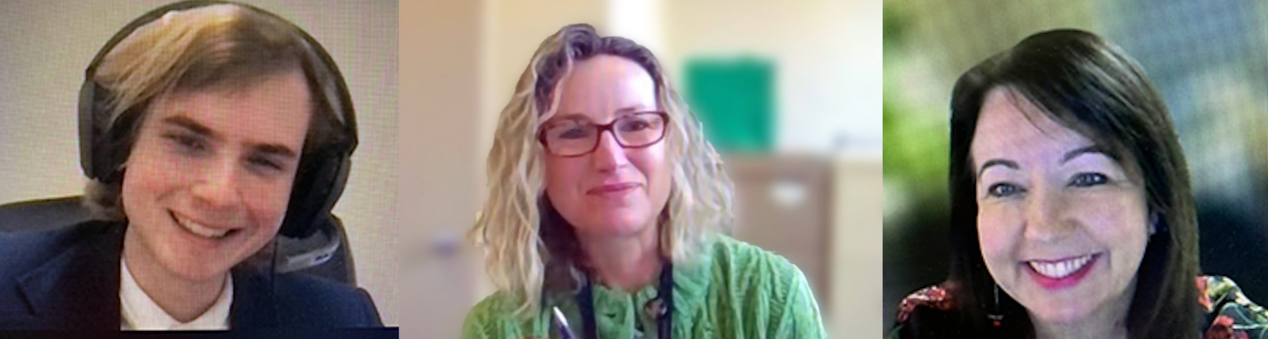 Jack Hodgins, Lisa Chalmers, Lisa Bonazza on Zoom call